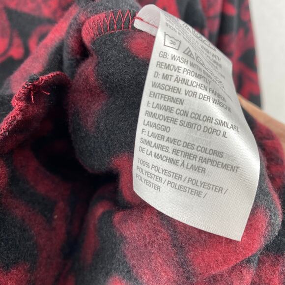 SUSAN GRAVER Jacket M Baroque Floral Fleece Blazer Button Front Red Black - Picture 9 of 14